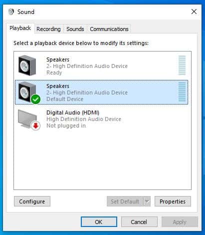 Change lenovo speaker settings