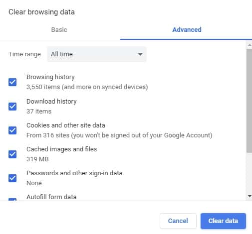 Clear cache and cookies from iphone to reset chrome browser