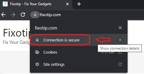 Click on connection is secure