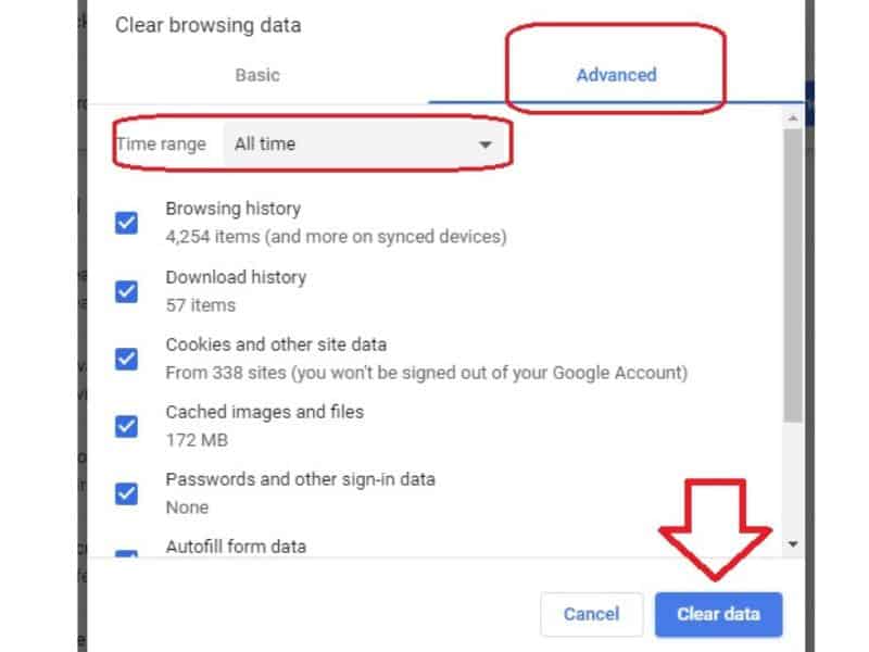 Complete remove google chrome history data