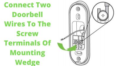 Connect Two Doorbell Wires To The Screw Terminals Of Mounting Wedge