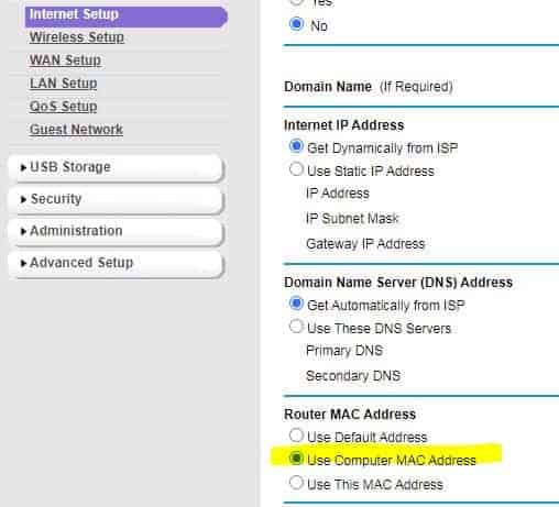 Netgear mac address