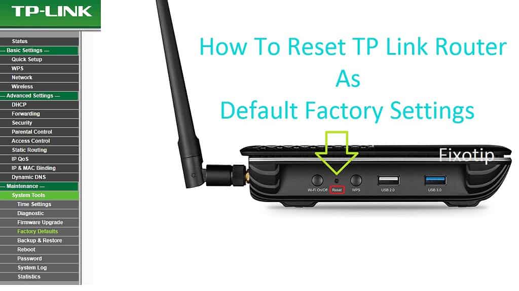 Reset Tp link router