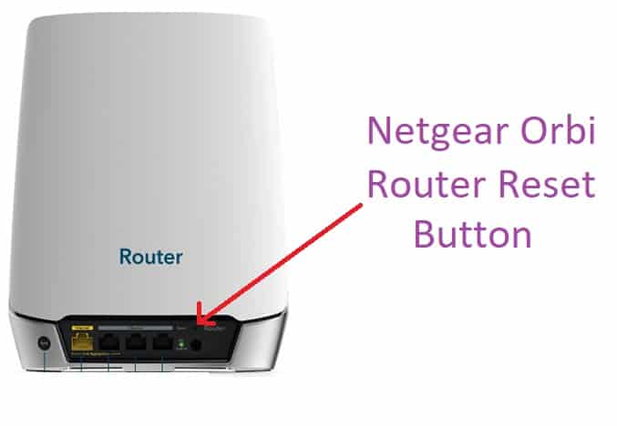 Reset netgear orbi if not connecting to internet