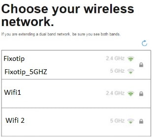 Select wifi to connect with range extender