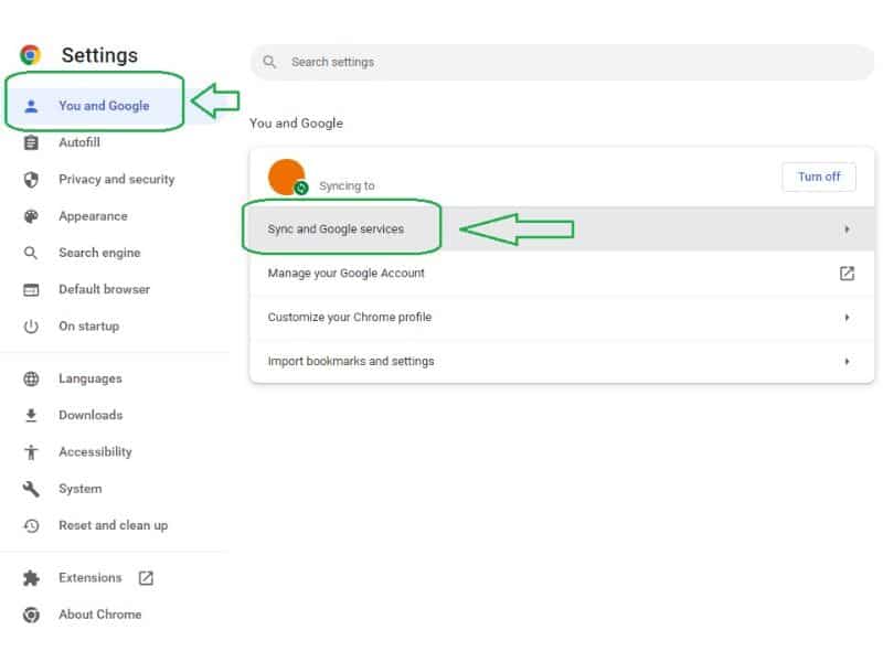 Sync and google services