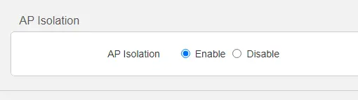 enable AP isolation