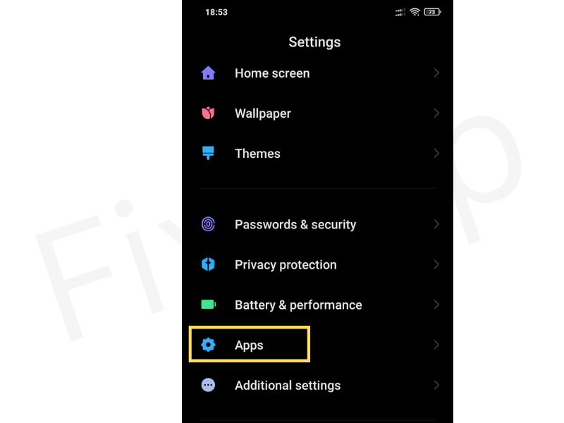 go to android apps from settings