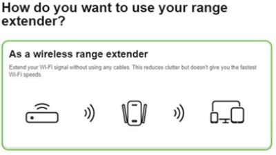 select the option As a wireless range extender