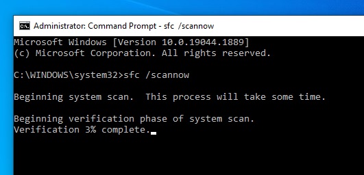 Run sfc scannow in windows to repair files