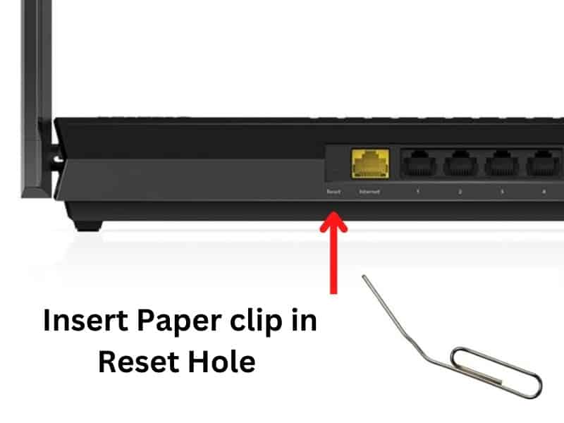 Use paper clip to reset netgear